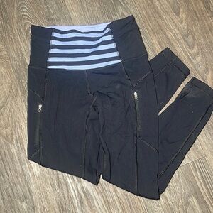 Black and purple striped Lululemon leggings, XS women’s!